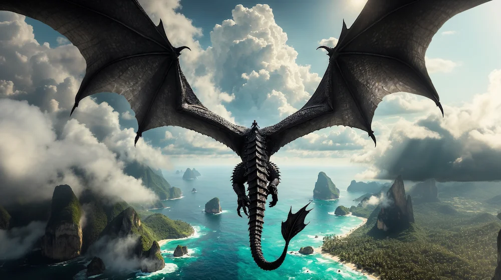Dragon flying over the Isles